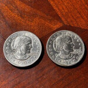 (2)1979P Susan B Anthony Liberty FG - Frank Gasparro One Dollar Coin
